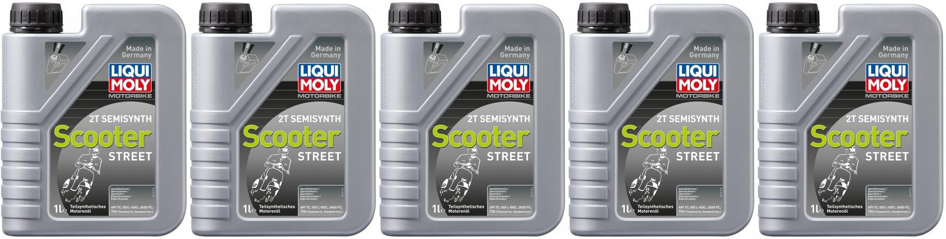 Liqui Moly 1621 Motorbike 2T Semisynth Scooter Street 5x 1l = 5 Liter