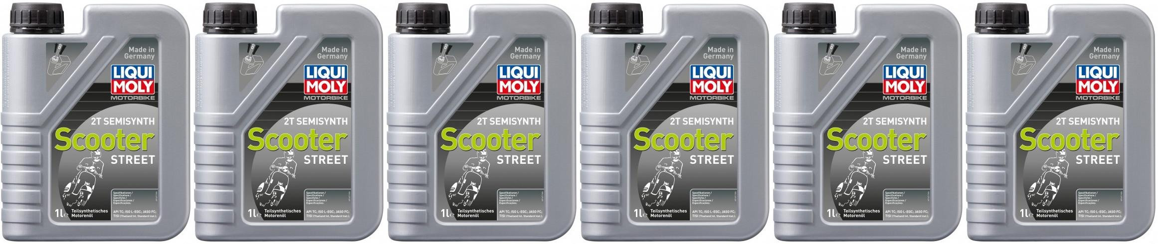 Liqui Moly 1621 Motorbike 2T Semisynth Scooter Street 6x 1l = 6 Liter
