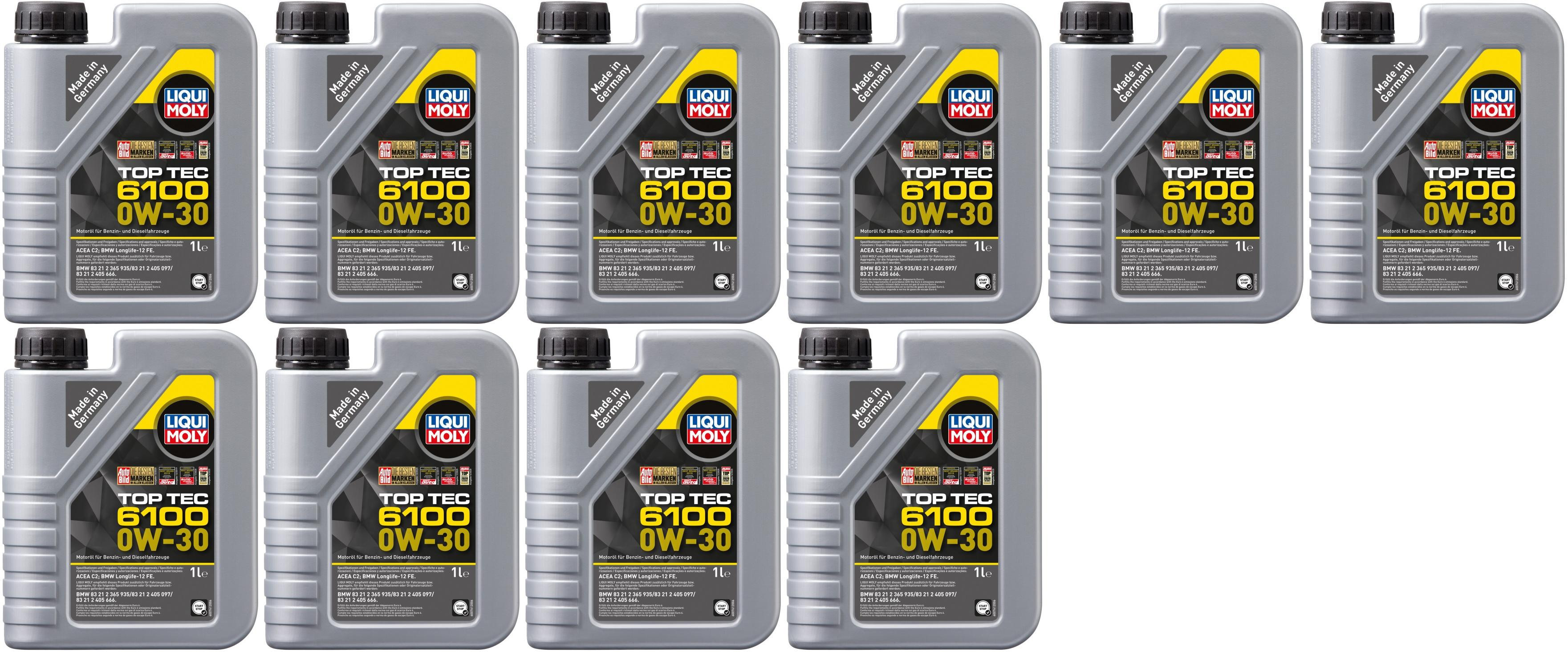 Liqui Moly 20770 Top Tec 6100 0W-30 Motoröl 10x 1l = 10 Liter
