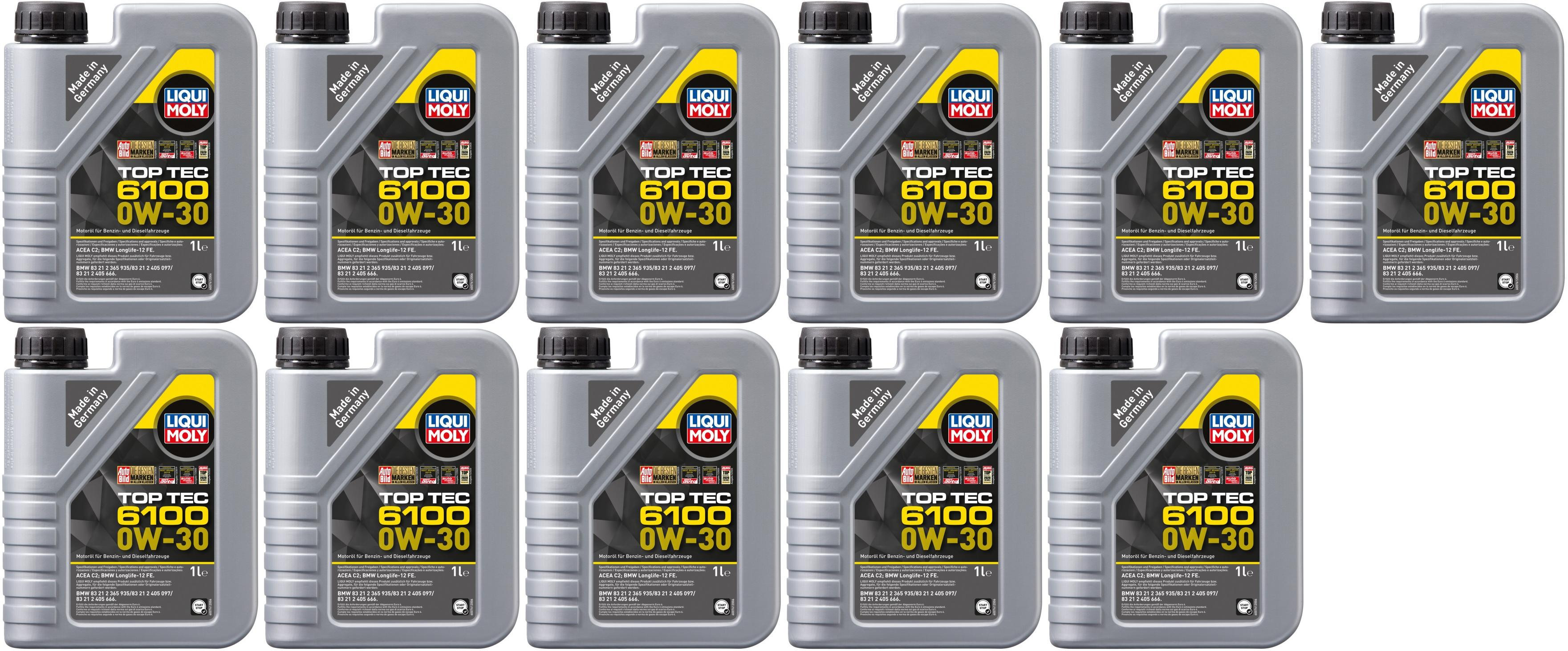 Liqui Moly 20770 Top Tec 6100 0W-30 Motoröl 11x 1l = 11 Liter