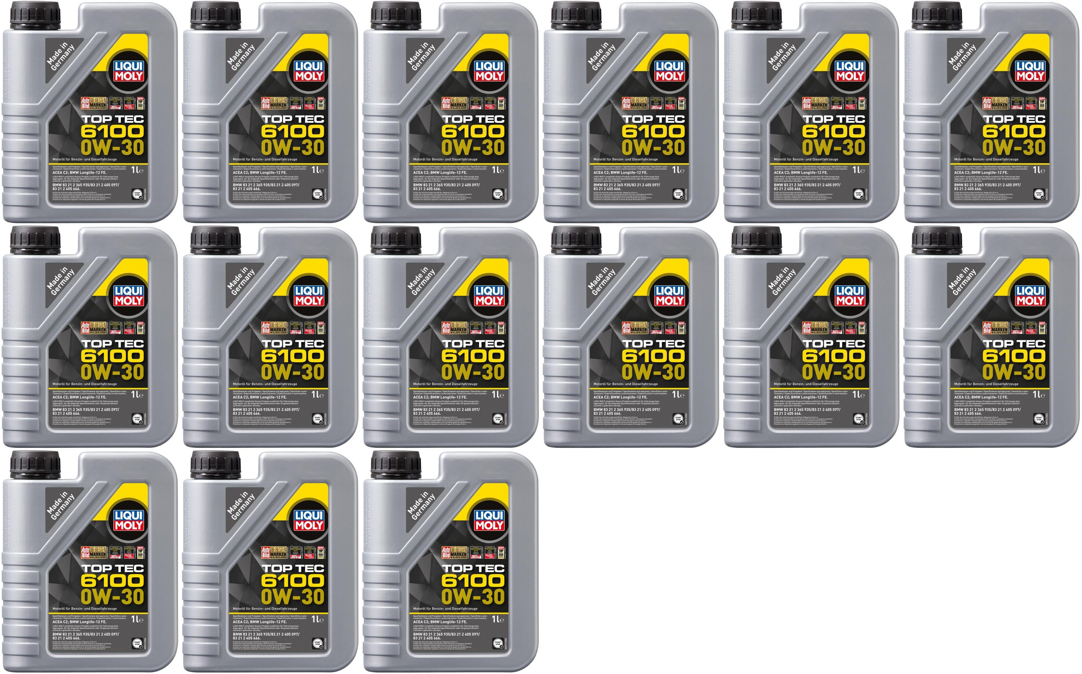 Liqui Moly 20770 Top Tec 6100 0W-30 Motoröl 15x 1l = 15 Liter