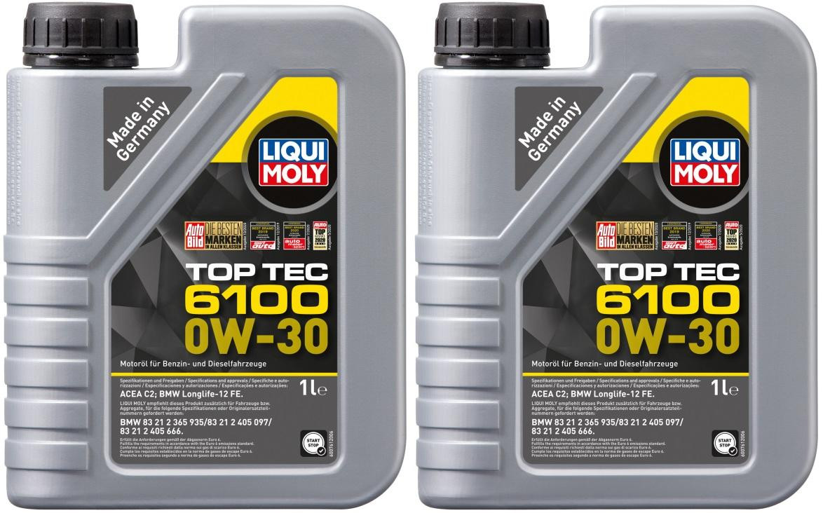 Liqui Moly 20770 Top Tec 6100 0W-30 Motoröl 2x 1l = 2 Liter