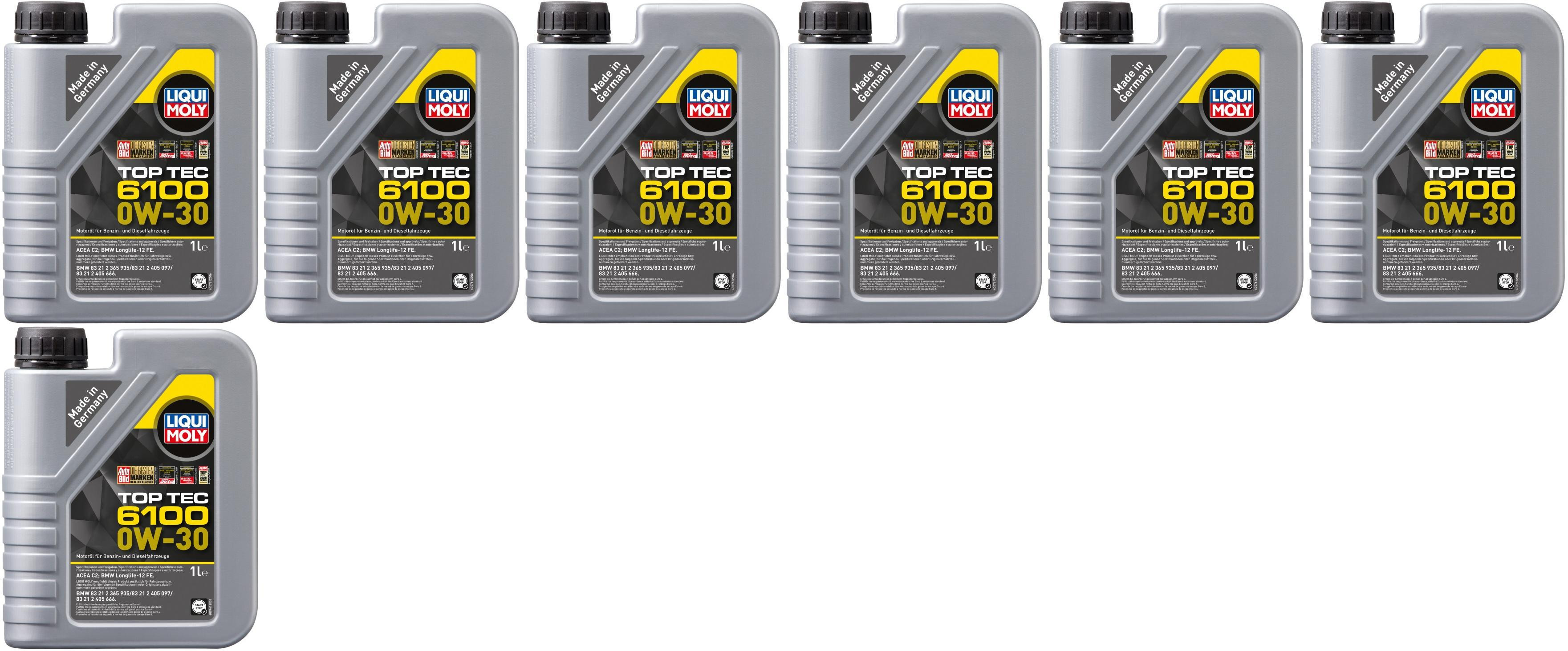 Liqui Moly 20770 Top Tec 6100 0W-30 Motoröl 7x 1l = 7 Liter