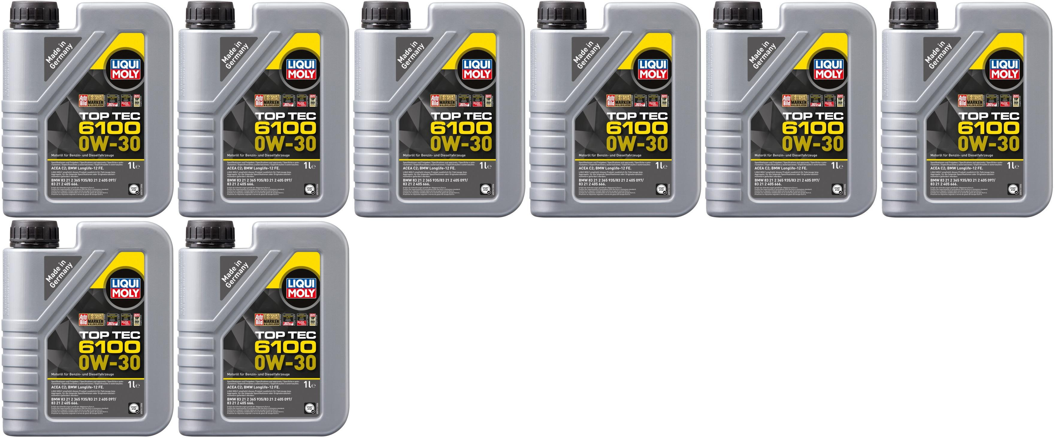 Liqui Moly 20770 Top Tec 6100 0W-30 Motoröl 8x 1l = 8 Liter
