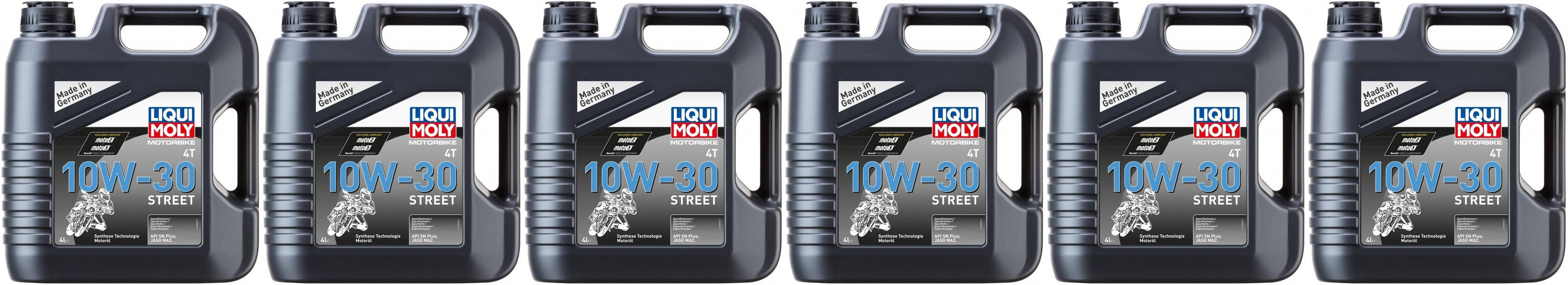Liqui Moly 1688 Motorbike 4T 10W-30 Street Motorrad Motoröl 6x 4l = 24 Liter