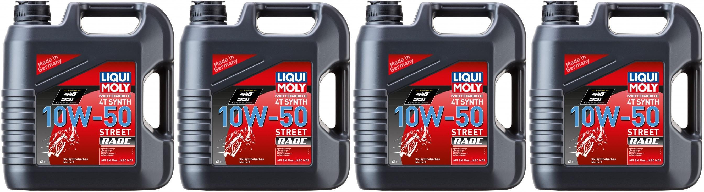 Liqui Moly 1686 Racing Synth Street Race 4T 10W-50 Motoröl 4x 4l = 16 Liter