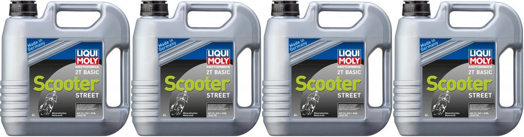 Liqui Moly 1237 Motorbike 2T Basic Scooter Street Motoröl 4x 4l = 16 Liter