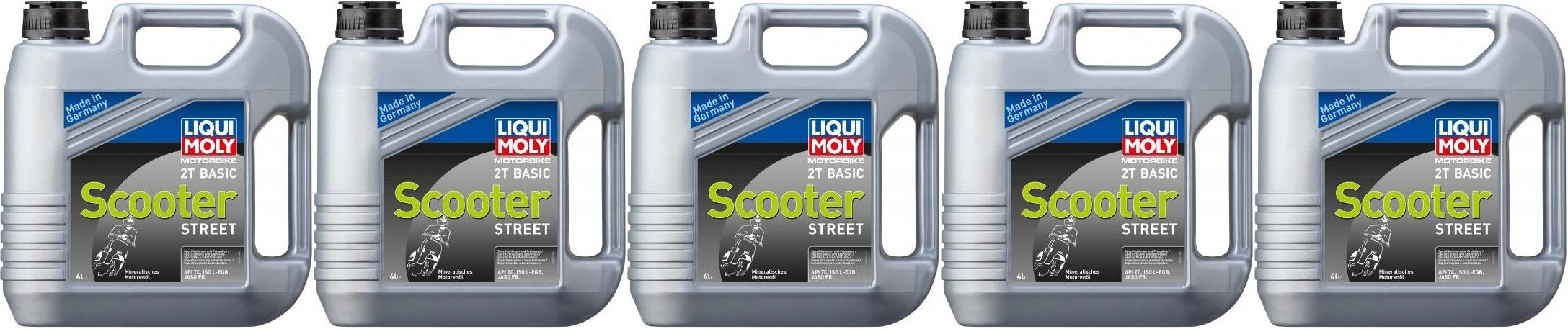 Liqui Moly 1237 Motorbike 2T Basic Scooter Street Motoröl 5x 4l = 20 Liter