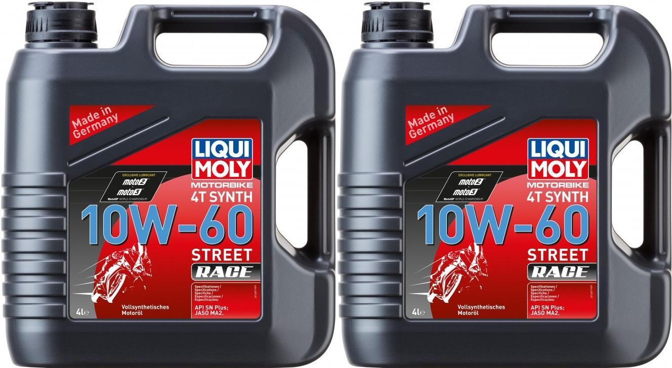 Liqui Moly 1687 Motorbike 4T Synth 10W-60 Street Race Motoröl 2x 4l = 8 Liter