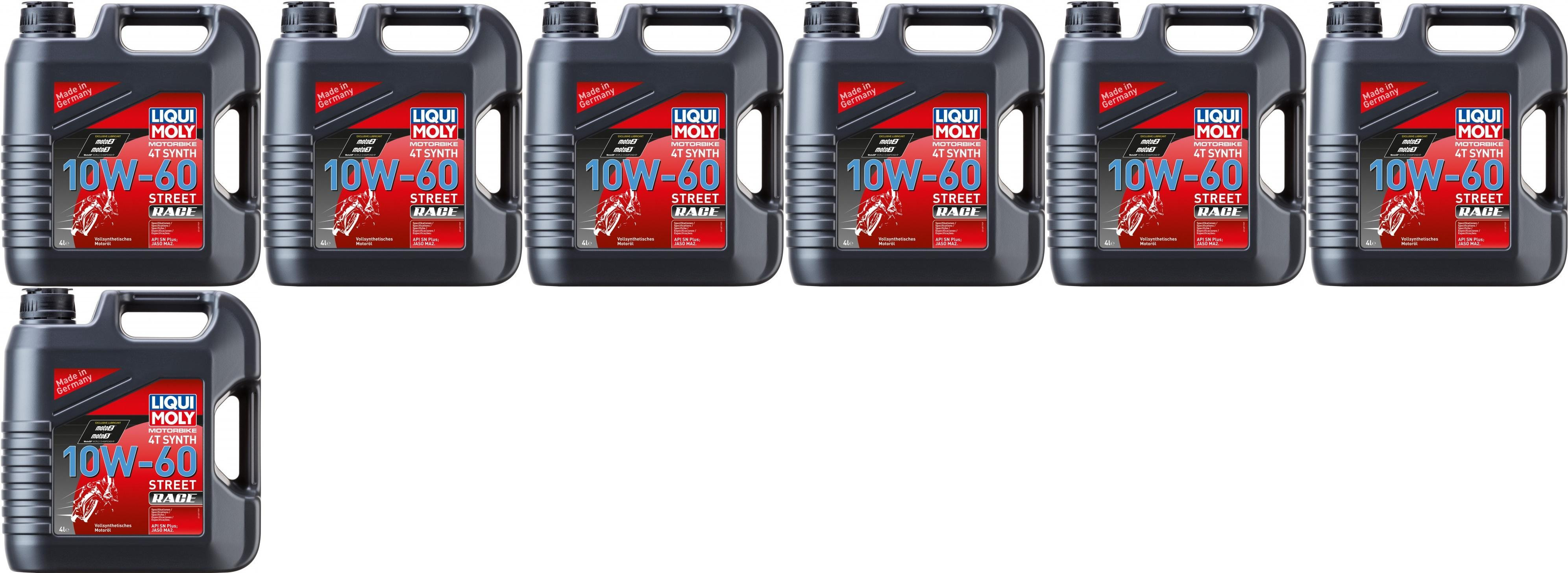 Liqui Moly 1687 Motorbike 4T Synth 10W-60 Street Race Motoröl 7x 4l = 28 Liter