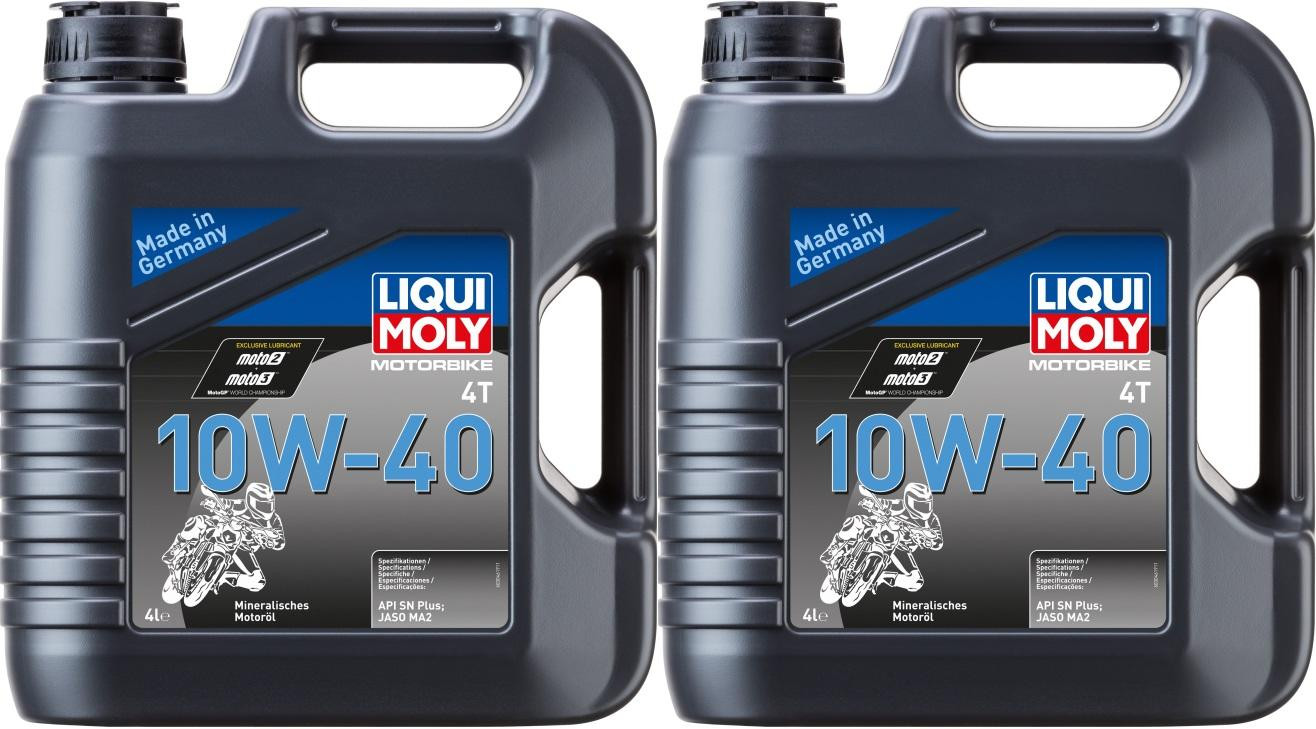 Liqui Moly 3046 Motorbike 4T 10W-40 Basic Street Motorrad Motoröl 2x4l = 8 Liter
