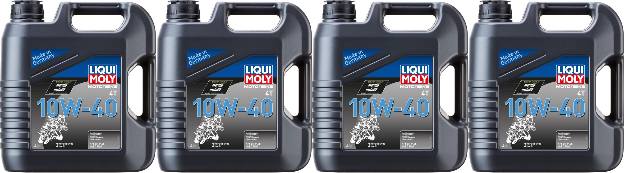 Liqui Moly 3046 Motorbike 4T 10W-40 Basic Street Motorrad Motoröl 4x4l= 16 Liter