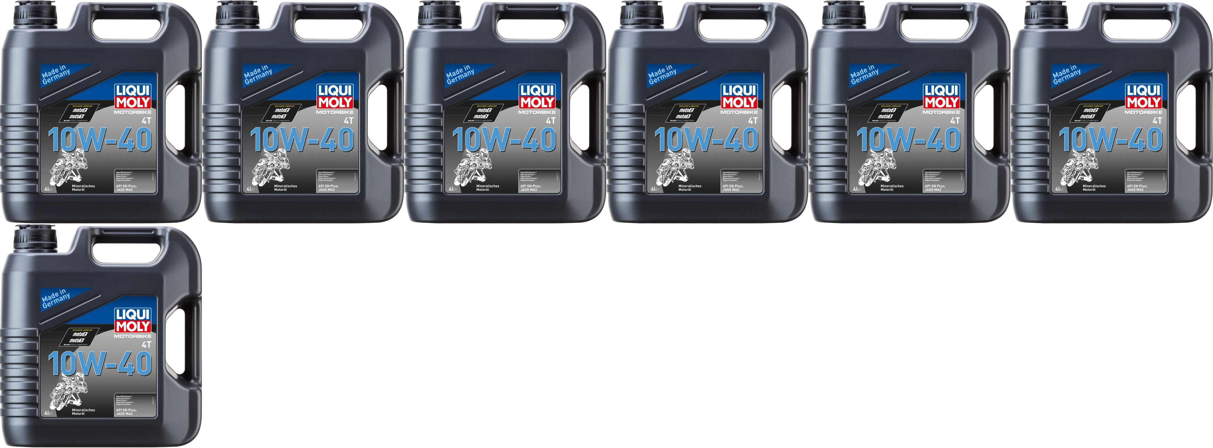 Liqui Moly 3046 Motorbike 4T 10W-40 Basic Street Motorrad Motoröl 7x4l= 28 Liter