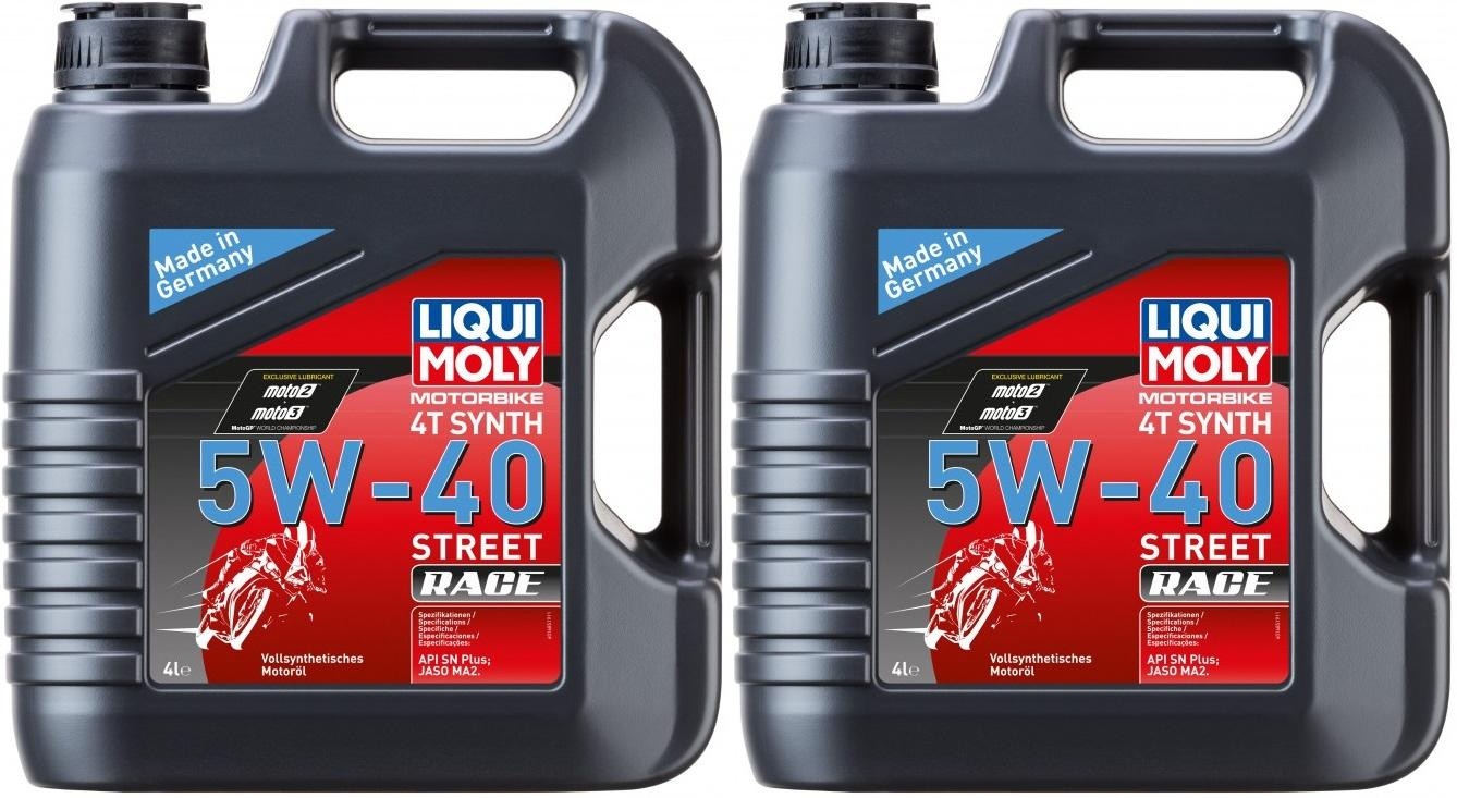 Liqui Moly 1685 Motorbike 4T Synth 5W-40 Motoröl Street Race 2x 4l = 8 Liter