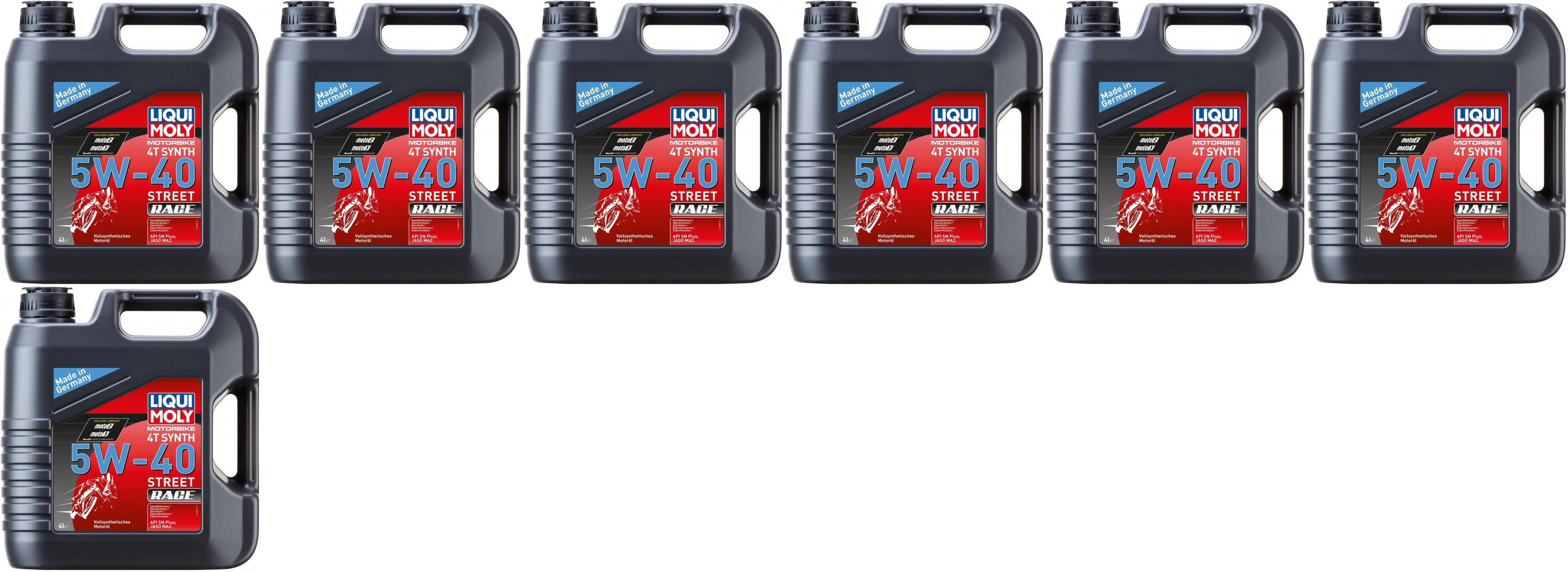 Liqui Moly 1685 Motorbike 4T Synth 5W-40 Motoröl Street Race 7x 4l = 28 Liter