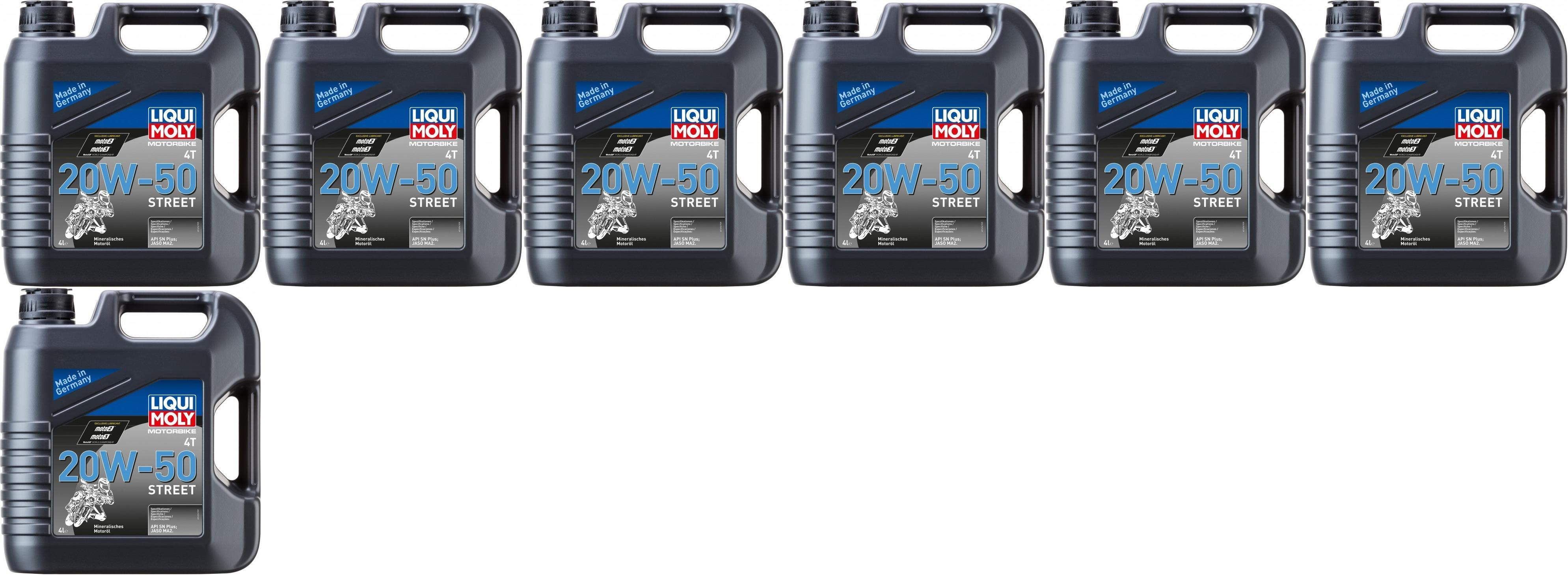 Liqui Moly 1696 Motorbike 4T 20W-50 Motorrad Motoröl Street 7x 4l = 28 Liter