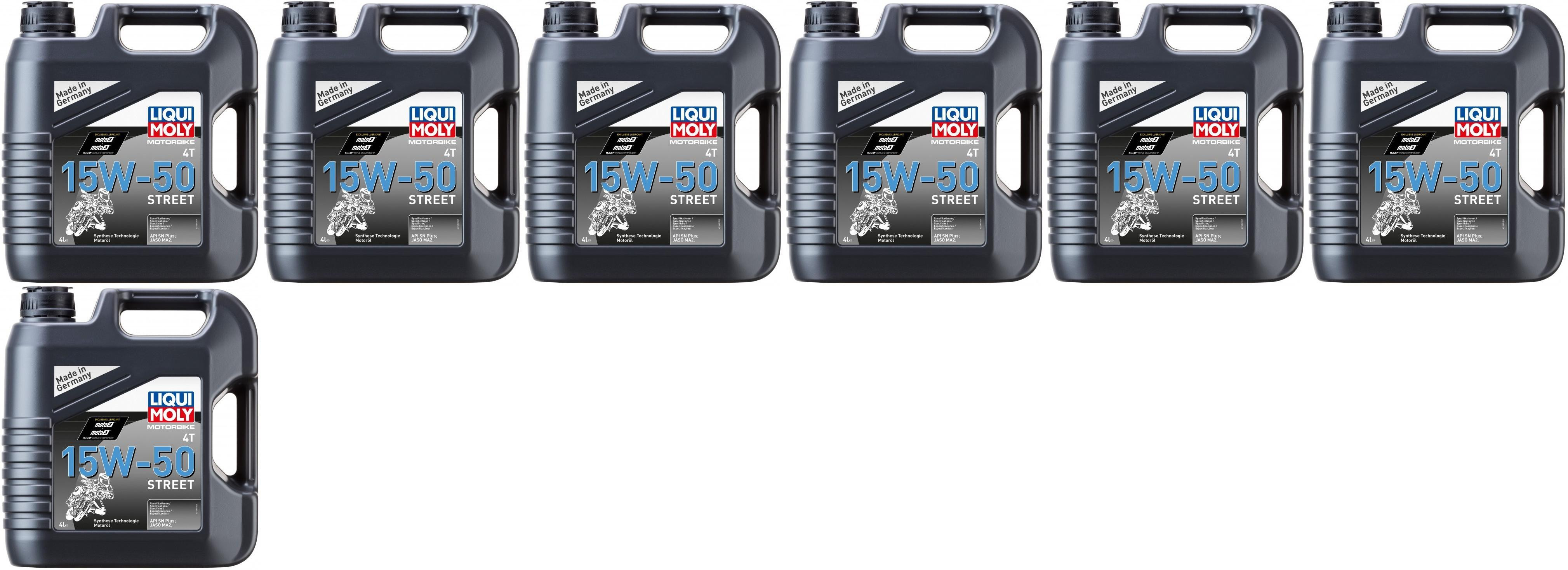 Liqui Moly 1689 Motorbike 4T 15W-50 Street Motorrad Motoröl 7x 4l = 28 Liter