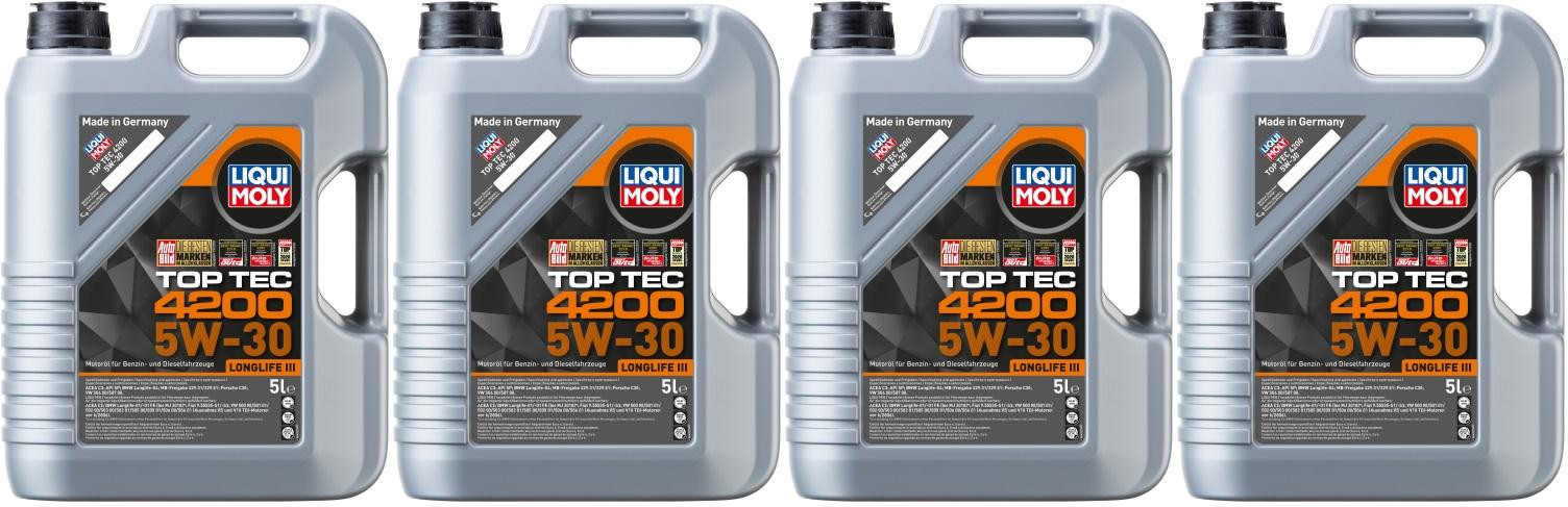 Liqui Moly 3707 5W-30 Top Tec 4200 Longlife III Motoröl 4x 5 = 20 Liter