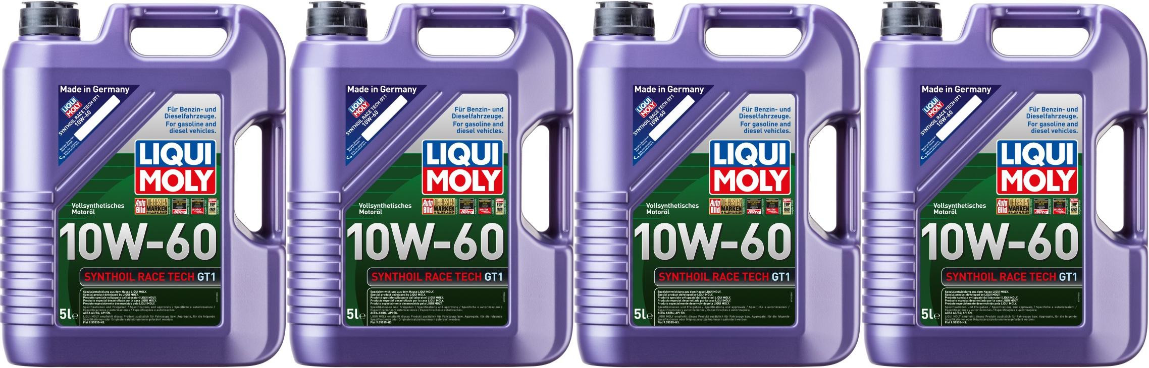 Liqui Moly 1391 Synthoil Race Tech GT1 10W-60 Motoröl 4x 5 = 20 Liter