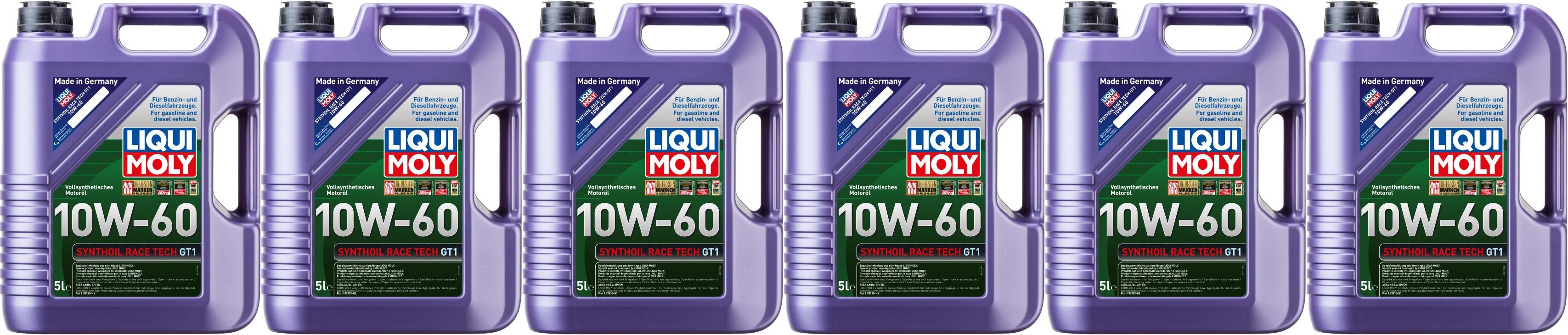 Liqui Moly 1391 Synthoil Race Tech GT1 10W-60 Motoröl 6x 5 = 30 Liter