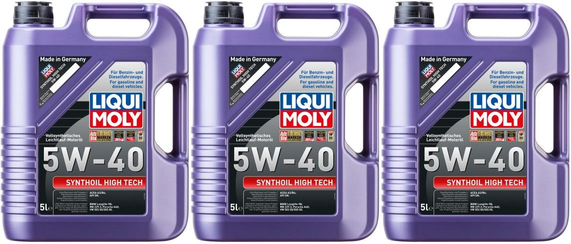 Liqui Moly 1307 Synthoil High Tech 5W-40 Motoröl 3x 5 = 15 Liter