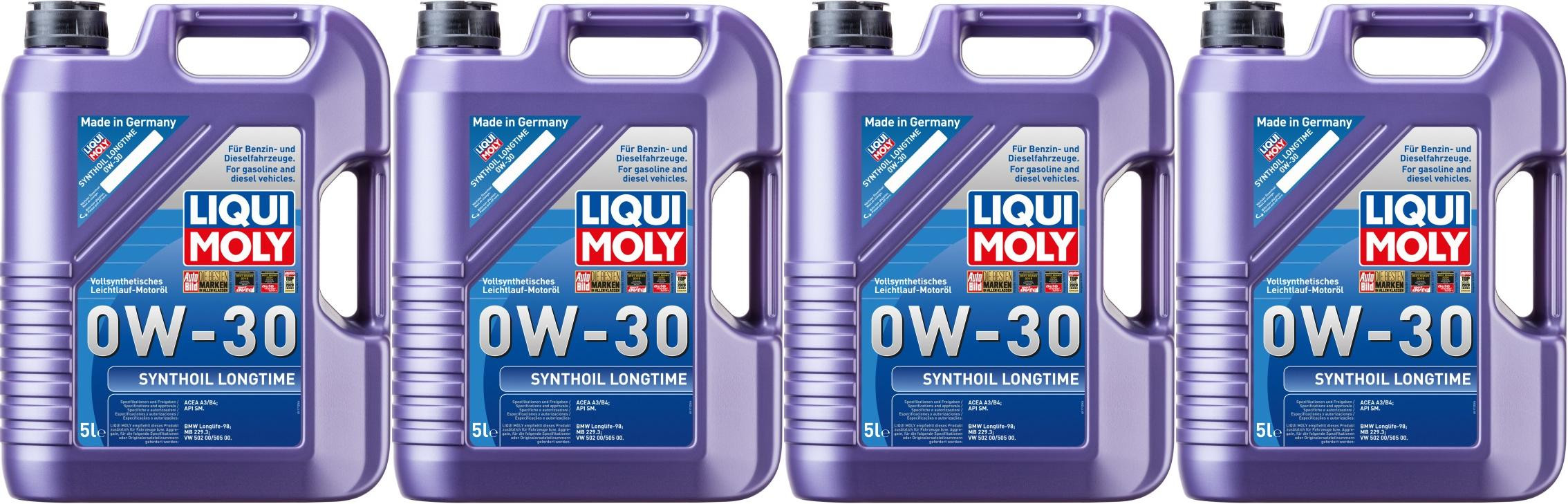 Liqui Moly 1172 Synthoil Longtime 0W-30 Motoröl 4x 5 = 20 Liter