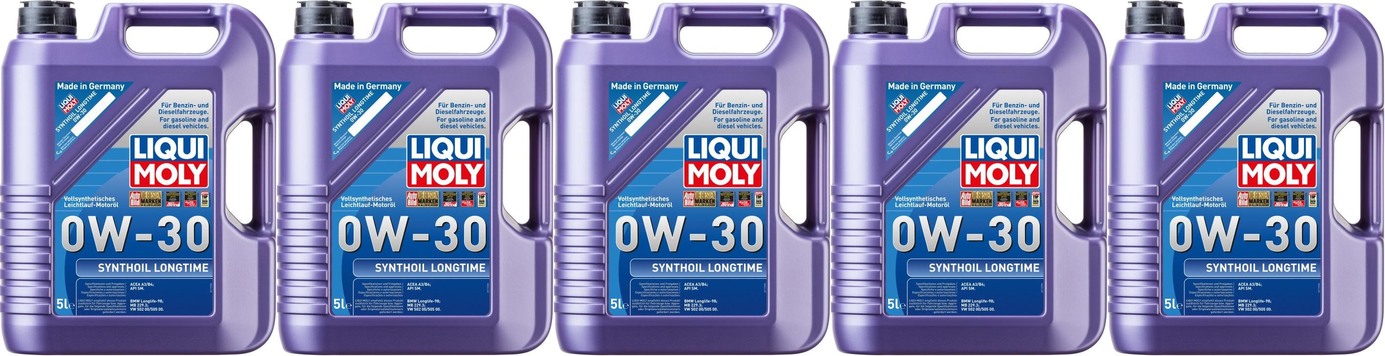 Liqui Moly 1172 Synthoil Longtime 0W-30 Motoröl 5x 5 = 25 Liter