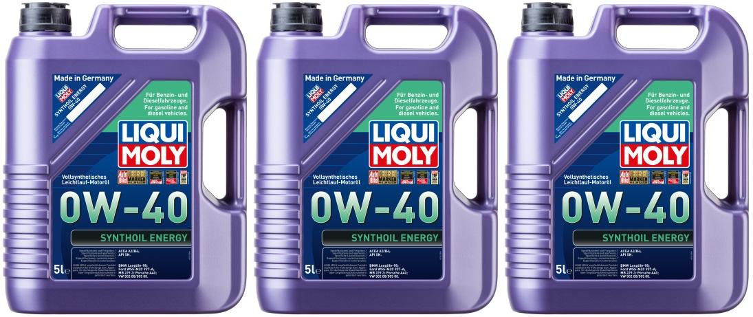 Liqui Moly 1361 Synthoil Energy 0W-40 Motoröl 3x 5 = 15 Liter
