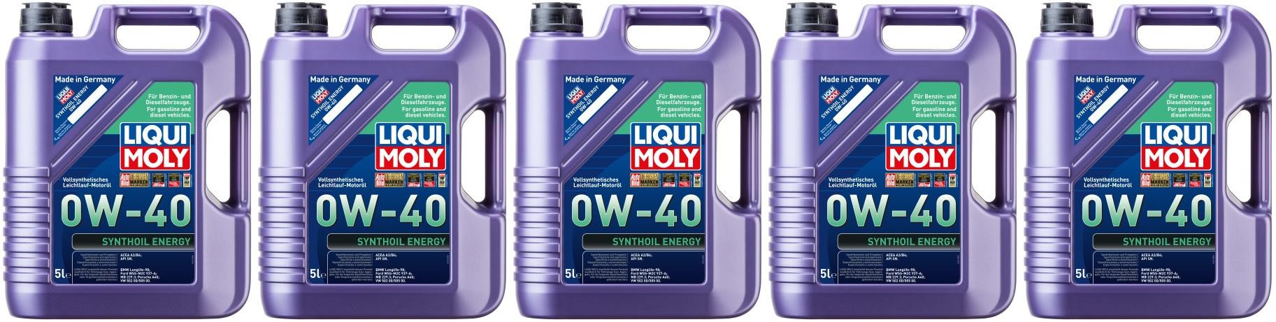 Liqui Moly 1361 Synthoil Energy 0W-40 Motoröl 5x 5 = 25 Liter