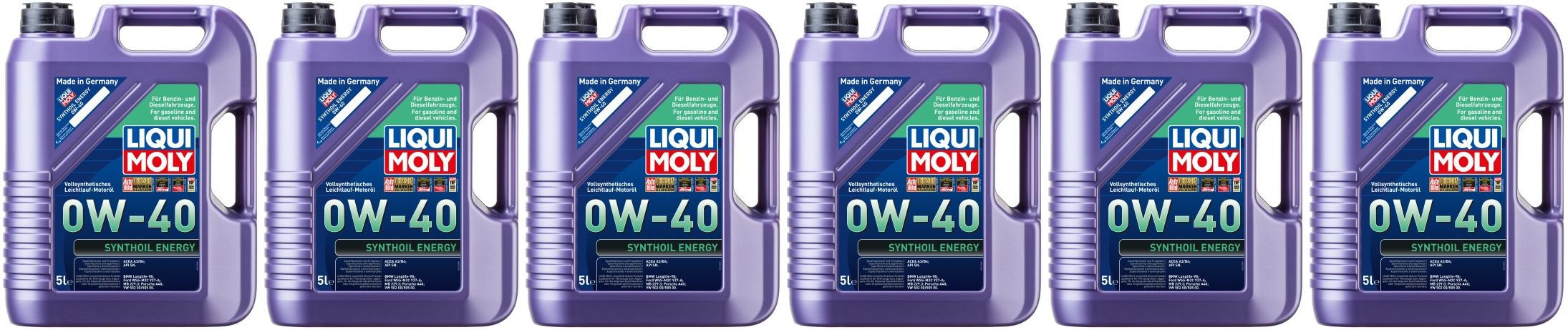 Liqui Moly 1361 Synthoil Energy 0W-40 Motoröl 6x 5 = 30 Liter