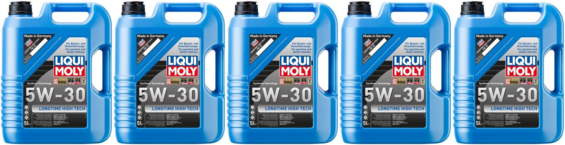 Liqui Moly 1137 Longtime High Tech 5W-30 Motoröl 5x 5 = 25 Liter