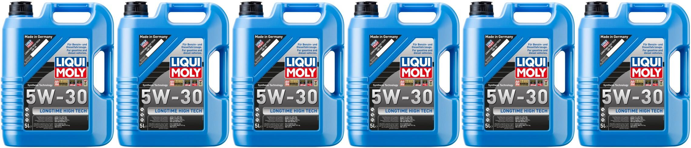 Liqui Moly 1137 Longtime High Tech 5W-30 Motoröl 6x 5 = 30 Liter