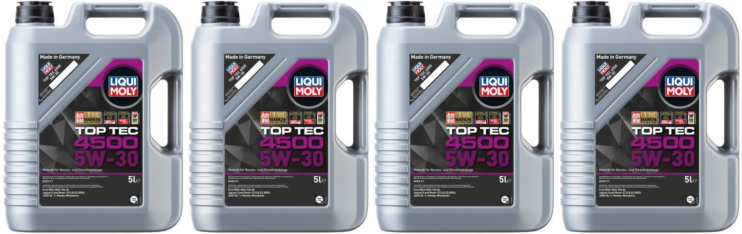 Liqui Moly 3729 5W-30 Top Tec 4500 Motoröl 4x 5 = 20 Liter