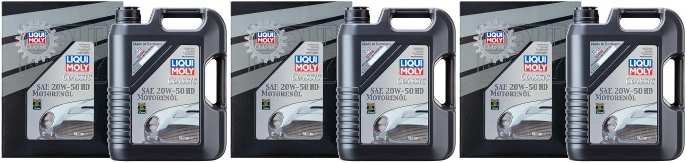 Liqui Moly 1129 Classic Motorenöl SAE 20W-50 HD 3x 5 = 15 Liter