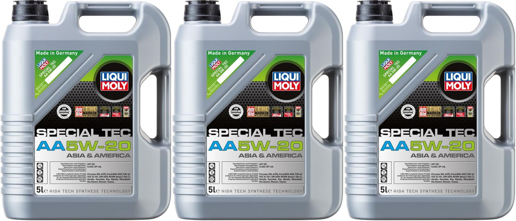 Liqui Moly 7532 Leichtlauf Special AA 5W-20 Motoröl 3x 5 = 15 Liter