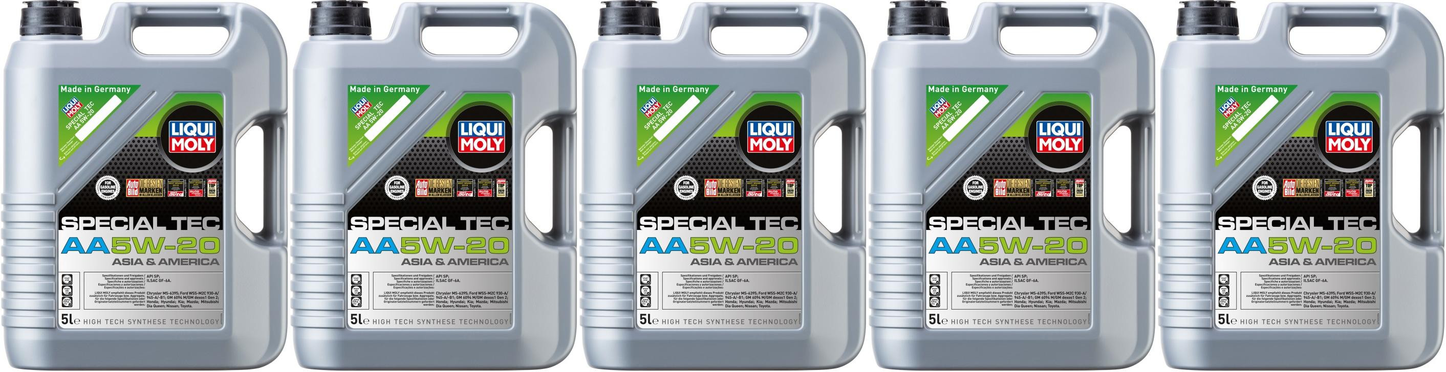 Liqui Moly 7532 Leichtlauf Special AA 5W-20 Motoröl 5x 5 = 25 Liter