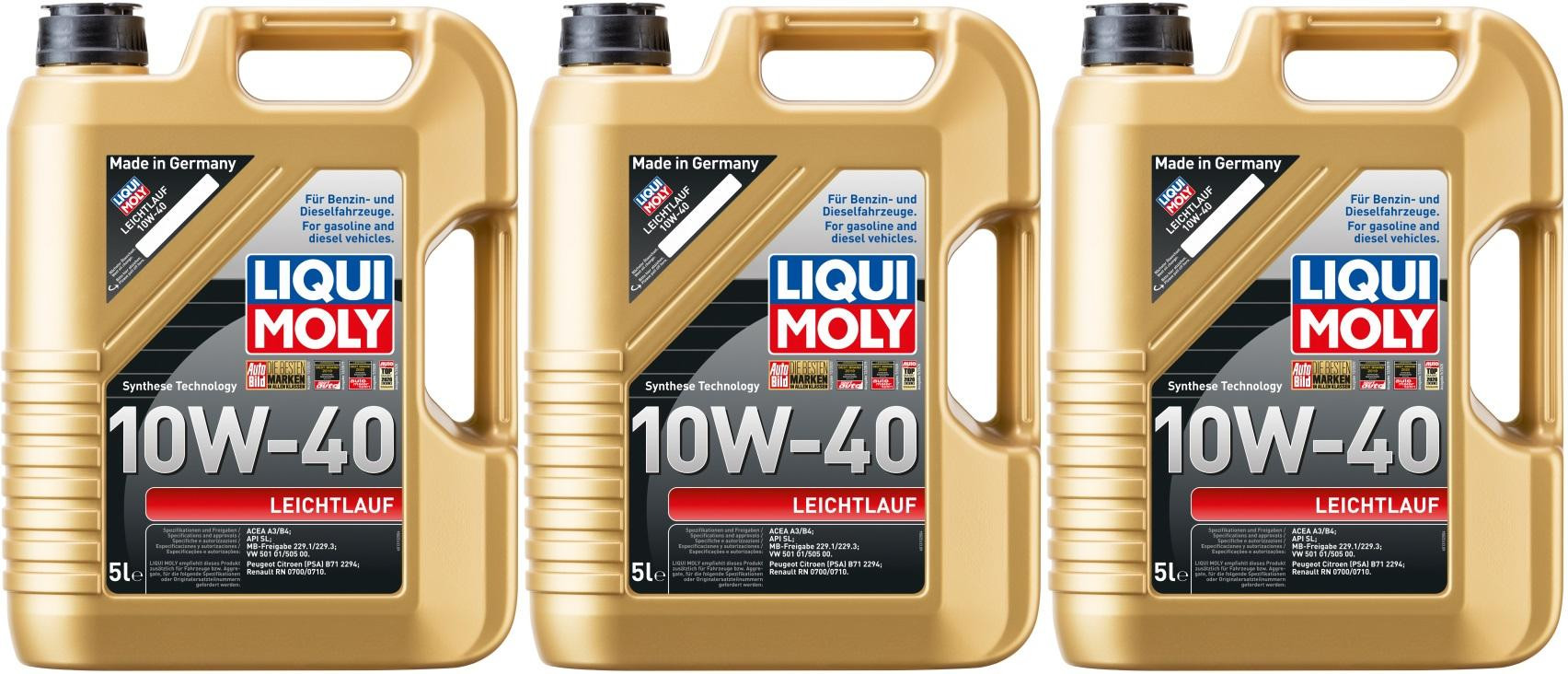 Liqui Moly 1310 Leichtlauf 10W-40 Diesel & Benziner Motoröl 3x 5 = 15 Liter