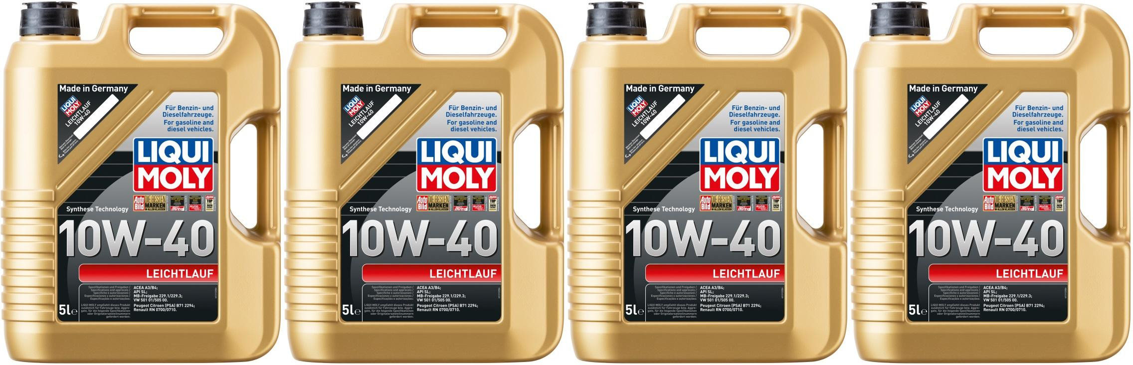 Liqui Moly 1310 Leichtlauf 10W-40 Diesel & Benziner Motoröl 4x 5 = 20 Liter