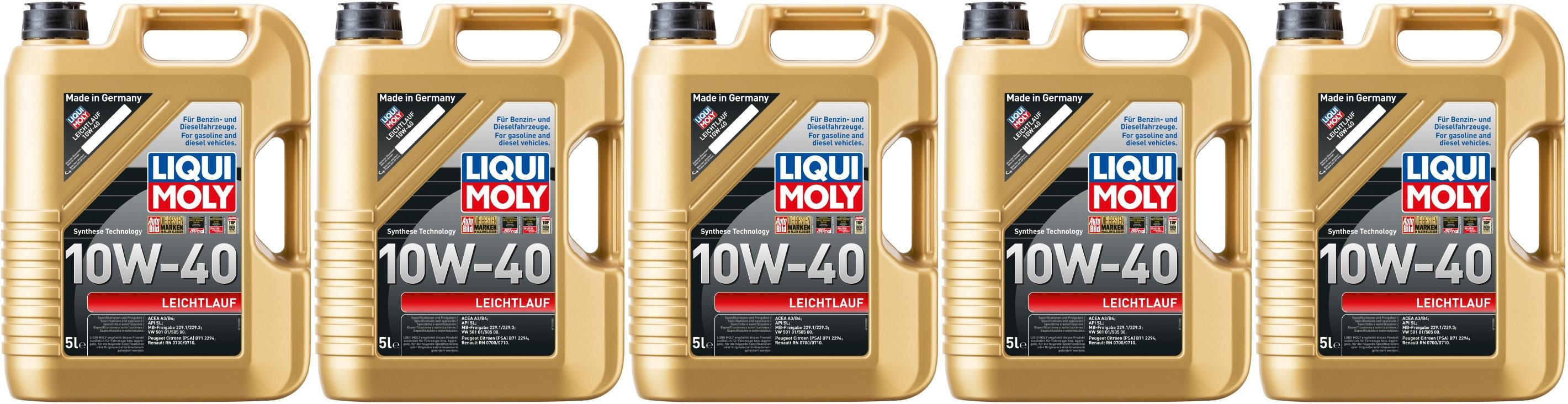 Liqui Moly 1310 Leichtlauf 10W-40 Diesel & Benziner Motoröl 5x 5 = 25 Liter