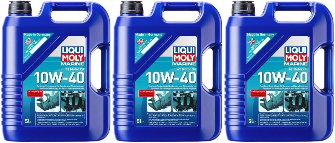 Liqui Moly 25013 Marine Motoroil 4T 10W-40 3x 5 = 15 Liter