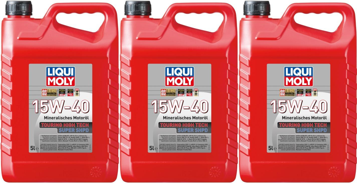 Liqui Moly 1084 Touring High Tech Super SHPD 15W-40 Motoröl 3x 5 = 15 Liter