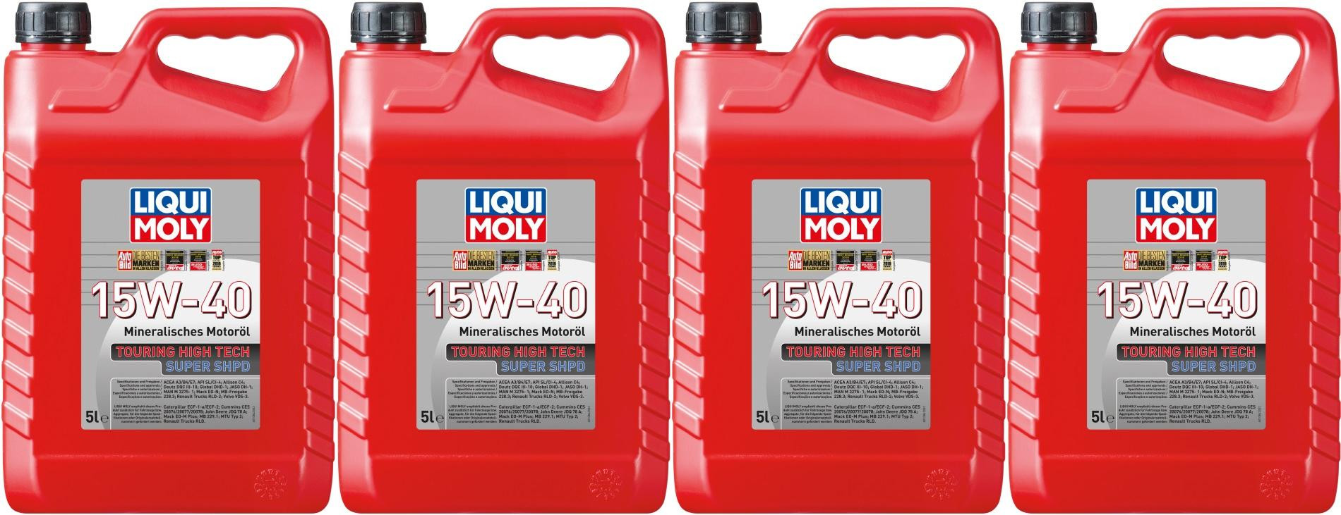 Liqui Moly 1084 Touring High Tech Super SHPD 15W-40 Motoröl 4x 5 = 20 Liter