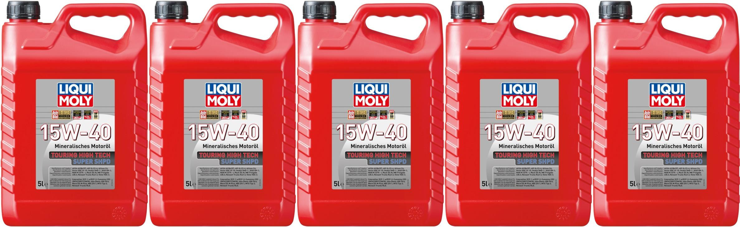 Liqui Moly 1084 Touring High Tech Super SHPD 15W-40 Motoröl 5x 5 = 25 Liter