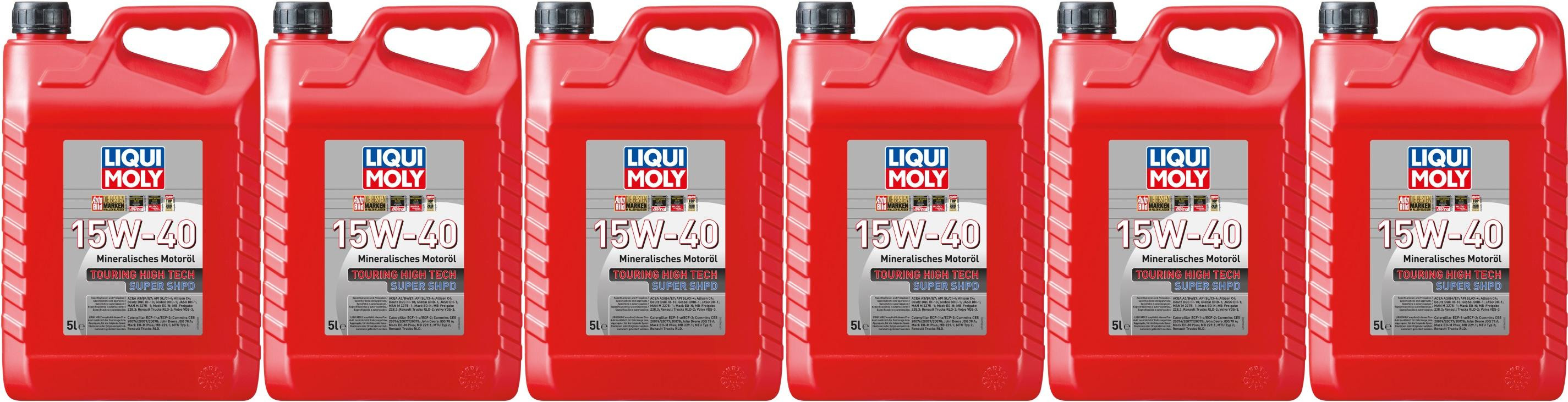 Liqui Moly 1084 Touring High Tech Super SHPD 15W-40 Motoröl 6x 5 = 30 Liter