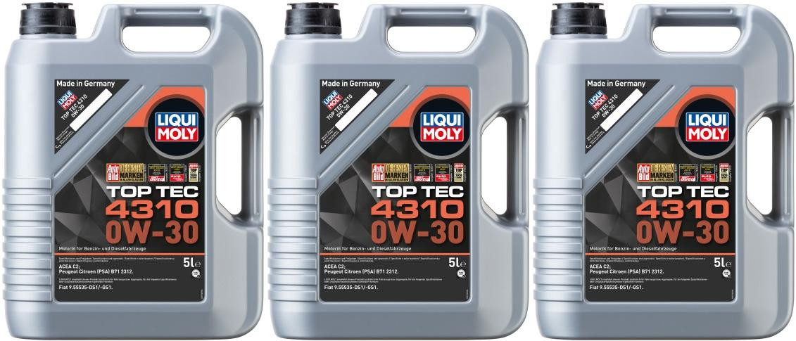 Liqui Moly 3736 Top Tec 4310 0W-30 Motoröl 3x 5 = 15 Liter