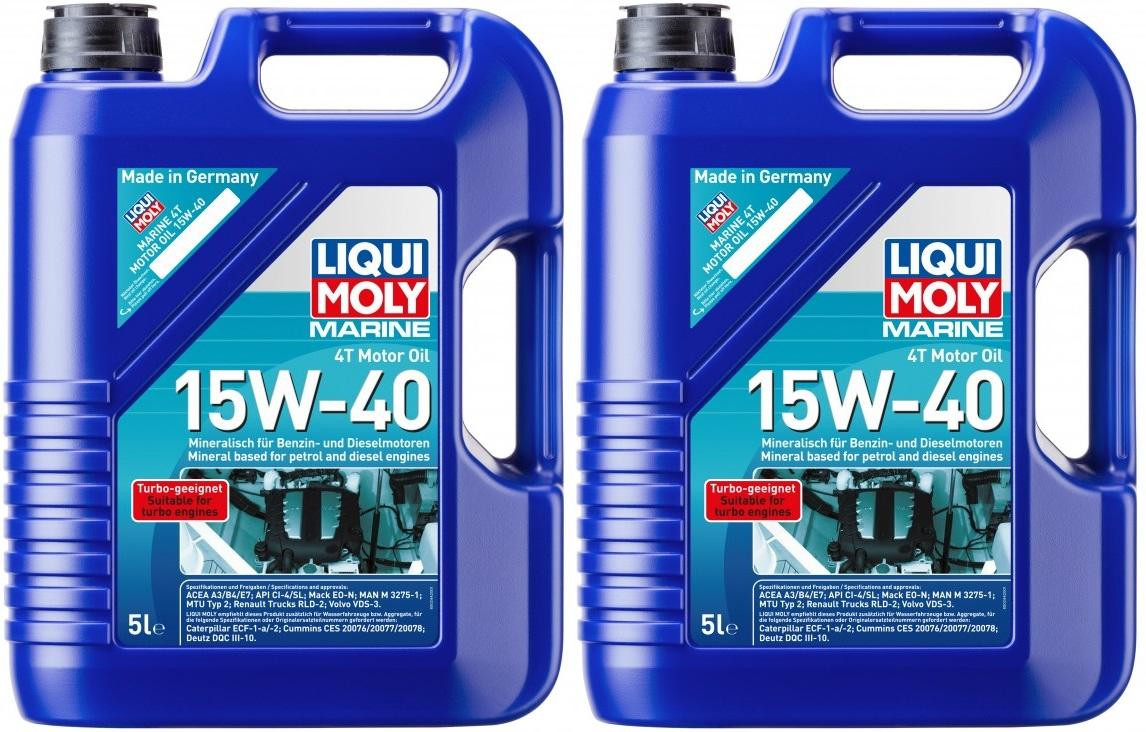 Liqui Moly 25016 Marine 4T Motor Oil 15W-40 2x 5 = 10 Liter