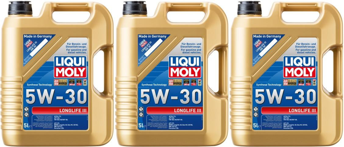 Liqui Moly 20647 5W-30 Longlife III Motoröl 3x 5 = 15 Liter