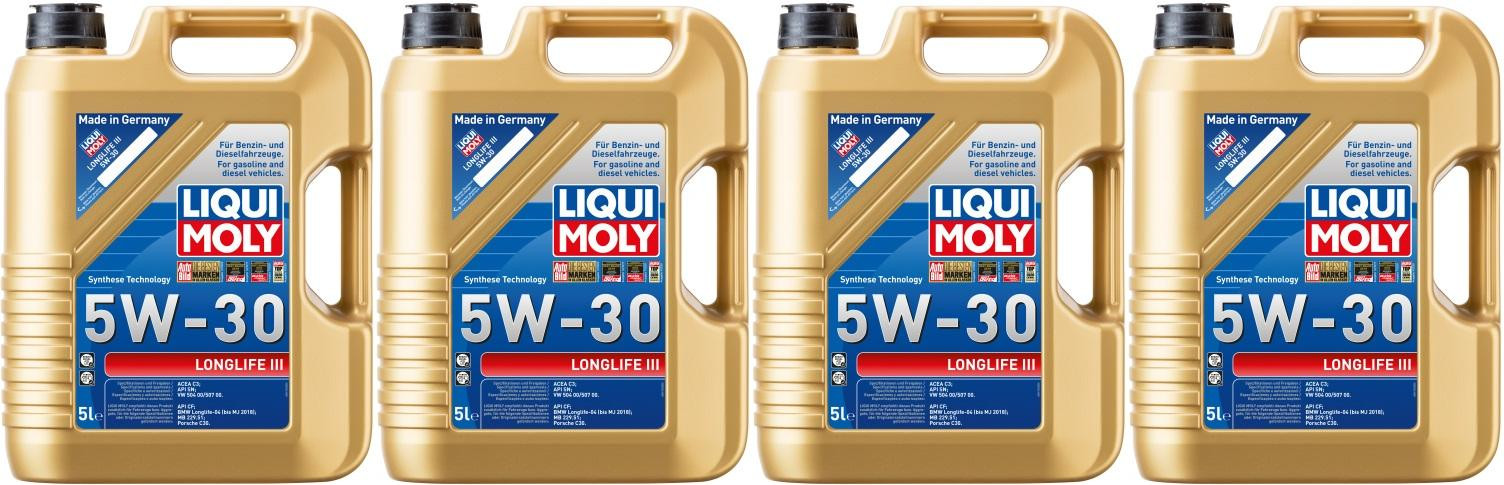 Liqui Moly 20647 5W-30 Longlife III Motoröl 4x 5 = 20 Liter