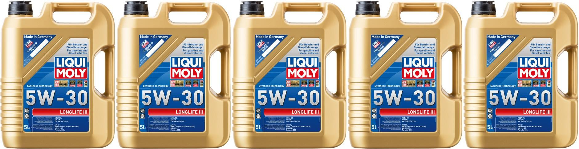 Liqui Moly 20647 5W-30 Longlife III Motoröl 5x 5 = 25 Liter