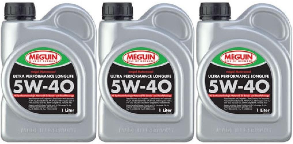 Meguin megol 4361 Motoröl Ultra Performance Longlife SAE 5W-40 3x 1l = 3 Liter